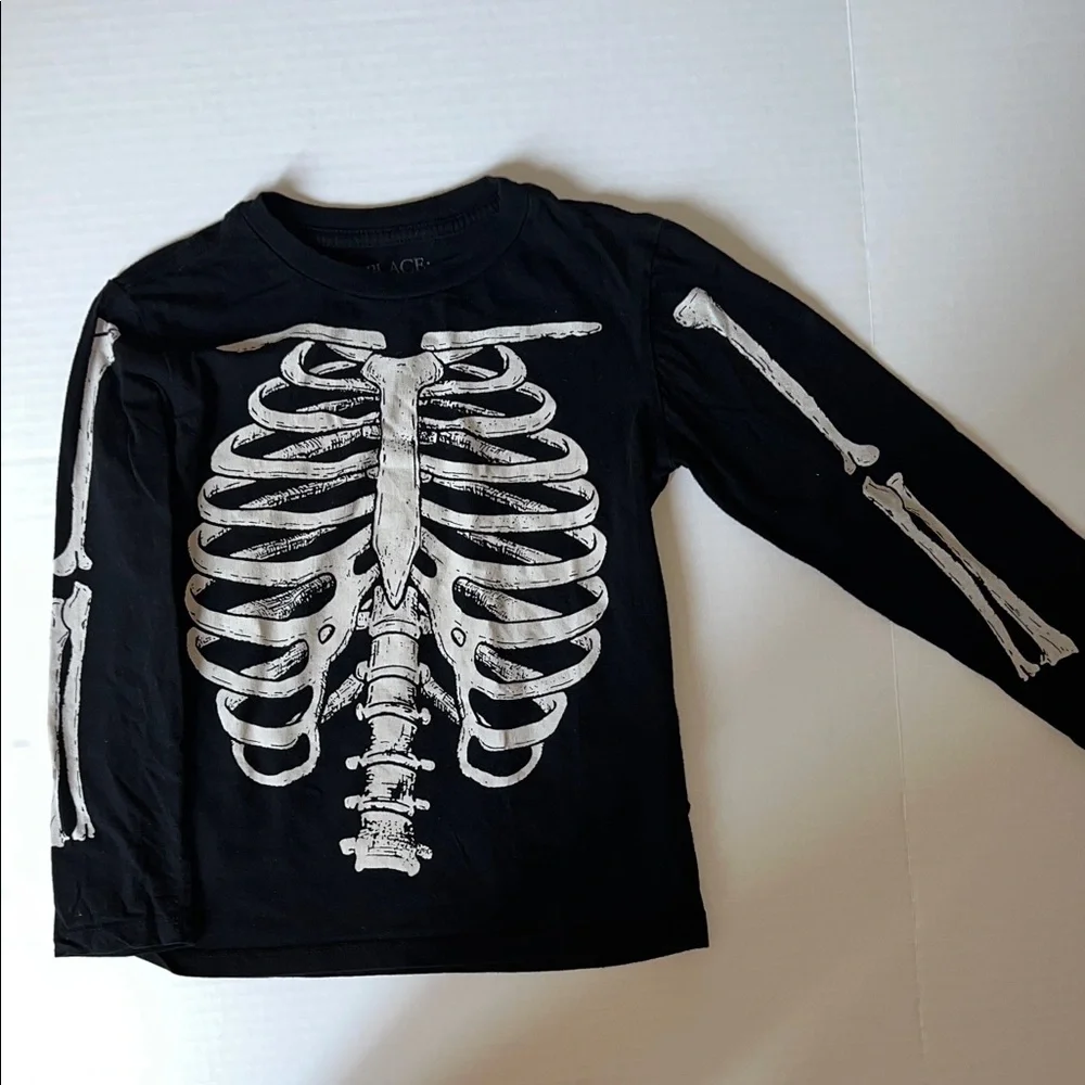 The Children's Place Skeleton Long Sleeve Graphic Tee - S (5-6)